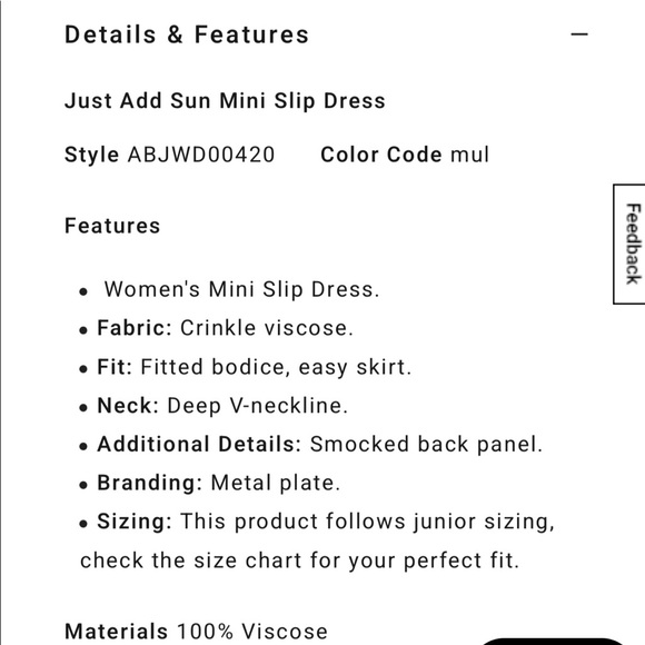 NWT Billabong Just Add Sun Mini Slip Dress - Picture 8 of 9